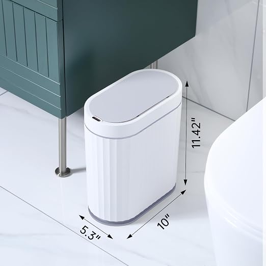 ELPHECO Bathroom Trash can Motion Sensor, AutomaticGarbage can, Slim Plastic - Image 2
