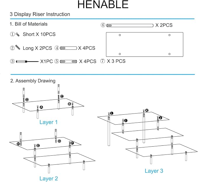 HENABLE 2PCS Acrylic Display Risers, 3 Tier Clear Cupcake Stand Risers - Image 5