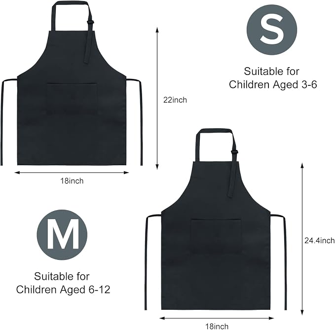 SINLAND Kids Apron with Pocket 2 Pack Children Chef Apron - Image 5