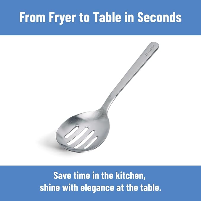 Misen Slotted Chef Spoon – Stainless Steel Draining and Serving Spoon - Image 6