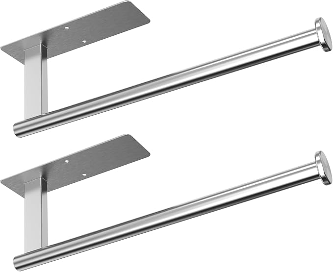 CUXIXA Paper Towel Holder Under Cabinet 2 Pack, Upgraded Adhesive Paper Towel by CUXIXA