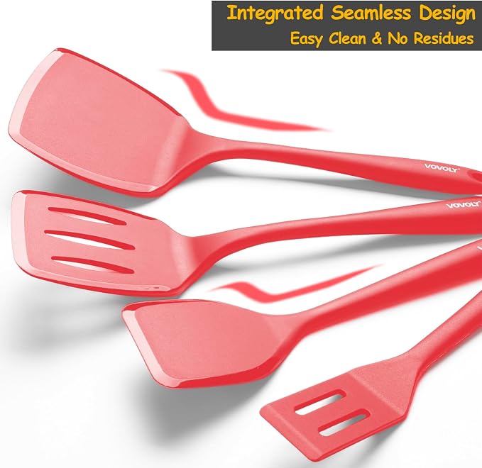 Silicone Spatula Set, 600°F Heat Resistant Silicone Spatula Turner Flipper - Image 4