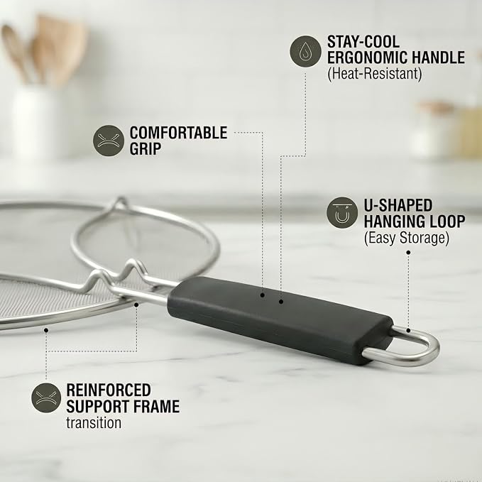 Splatter Screen for Frying Pan 3-Piece Set - Image 6