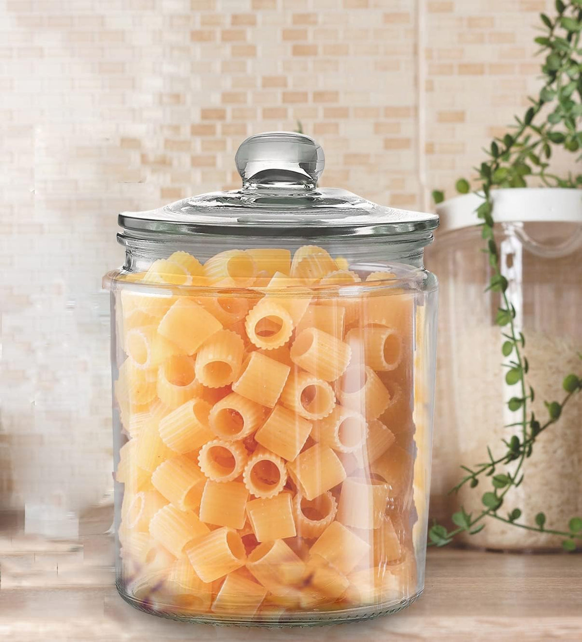 Set of 2 Glass Jar with Lid (2 Liter) | 1/2 Gallon Airtight Glass