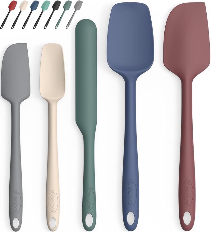 Coukre Silicone Spatula Set of 5, High Temperature Resistant, Food Grade by Coukre