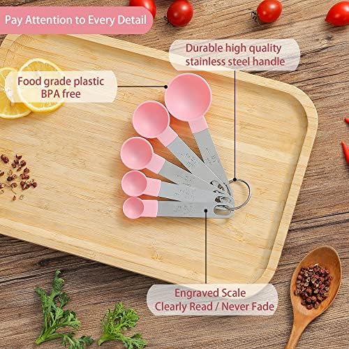 Measuring Cups and Spoons Set of Huygens Kitchen Gadgets 10 Pieces