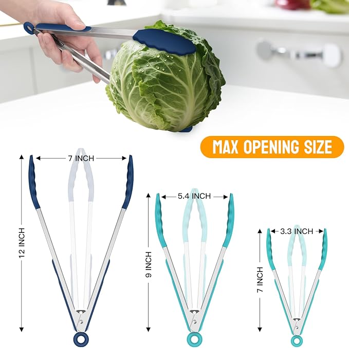 HOTEC Premium Stainless Steel Locking Kitchen Tongs - Image 8
