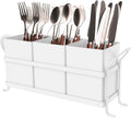 White Kitchen Utensil Holder - Chic Silverware Holder for Party
