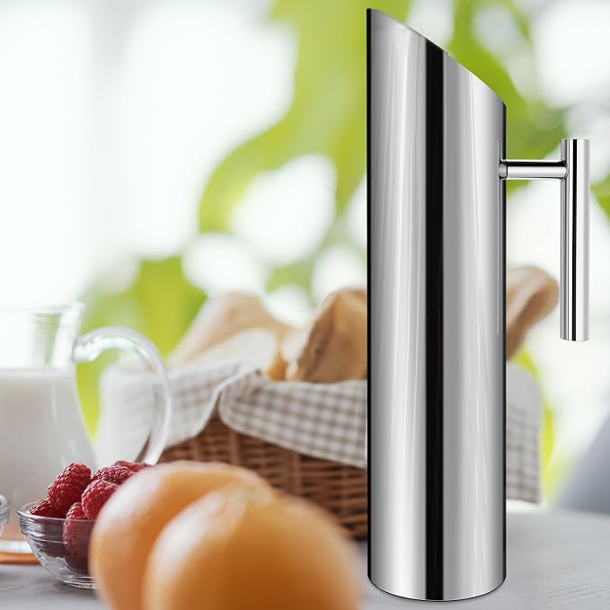 Funnymoom 3 Pack 70oz/2l Stainless Steel Water Pitcher Modern Metal Pitcher - Image 6