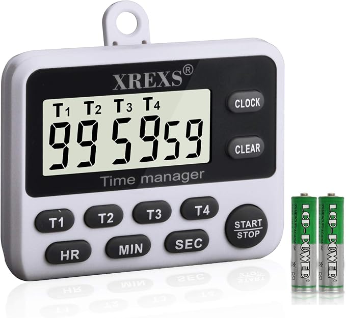 XREXS 4-Channel Digital Kitchen Timer Clock by XREXS