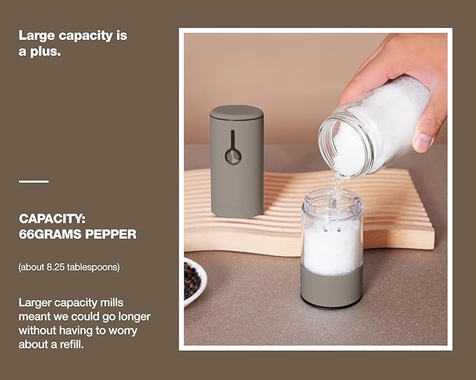 Stainless Steel Rechargeable Electric Salt and Pepper Grinder Set – USB Charging - Image 3