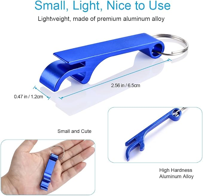 Mcyye 6PCS Colorful Mcyye Beer Bottle Openers, Premium Metal Keychain Bottle - Image 2