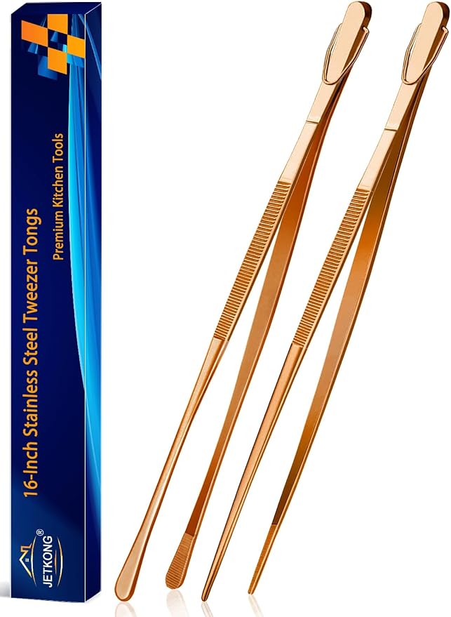 JETKONG 2 Pcs 16-Inch Extra-Large Kitchen Tweezers and Tongs by JETKONG