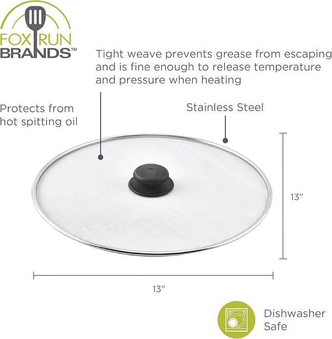 Fox Run Splater Shield, Stainless Steel Mesh Splatter Screen - Image 7