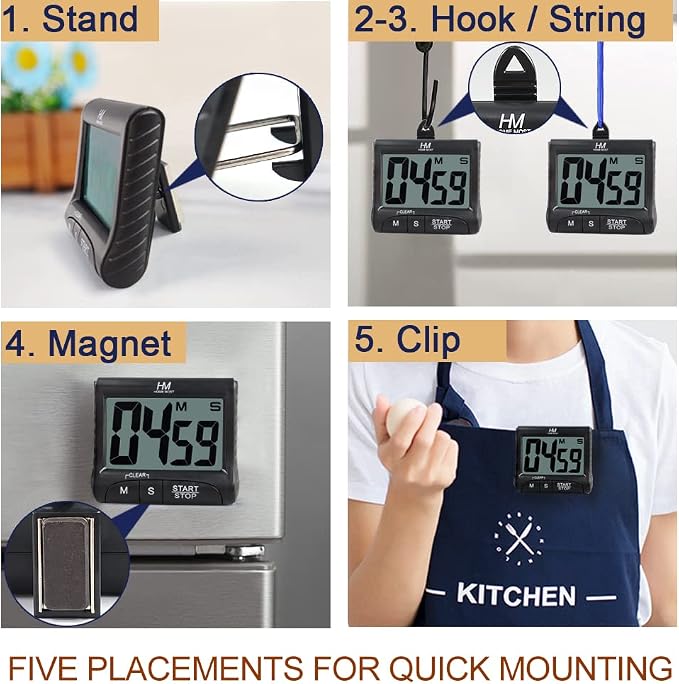 3" Large Display Kitchen Timer - Image 3