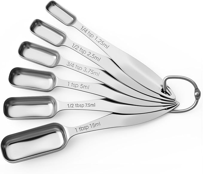 FANGSUN Stainless Steel Narrow Measuring Spoons, Metal Measuring Spoons by FANGSUN