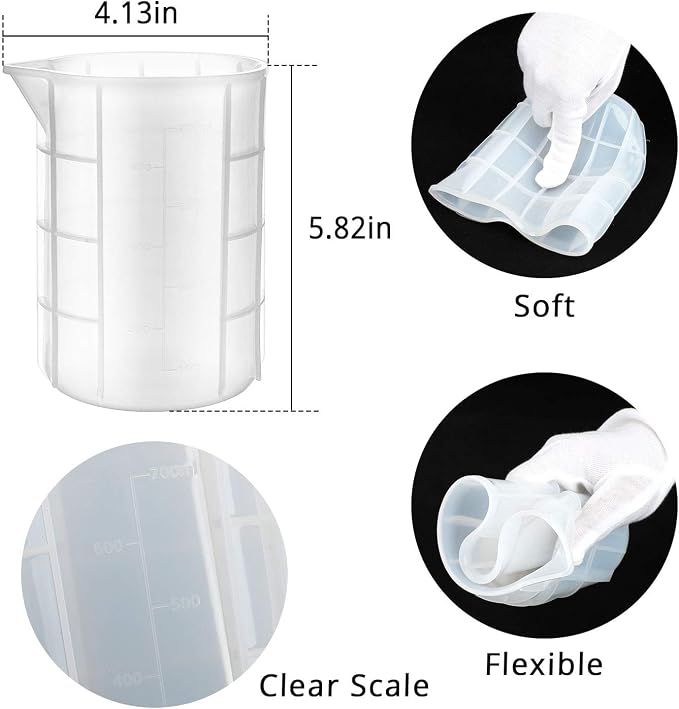 Gartful 700ml Extra Large Silicone Measuring Cups, Resin Mixing Cups - Image 2