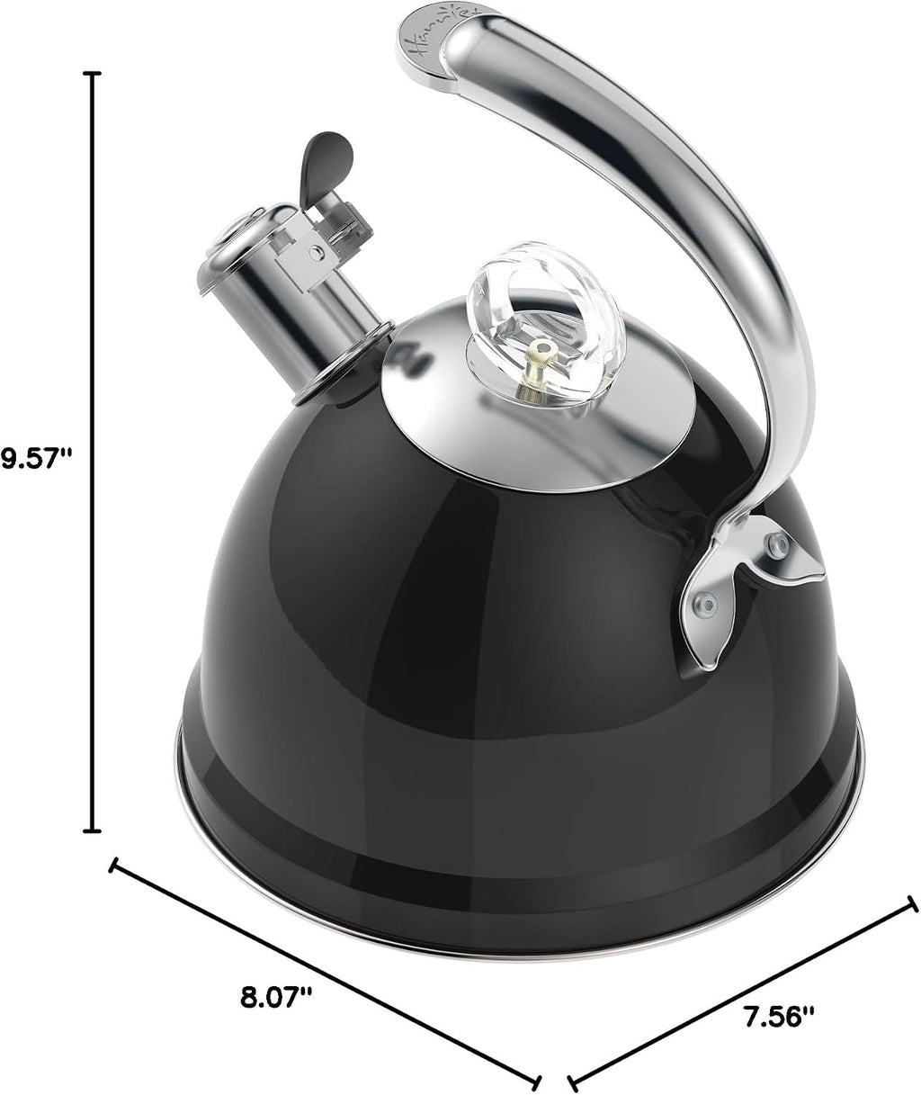 Harriet Whistling Tea Kettle for Stove Top, 2.5 QT Food-Grade Steel