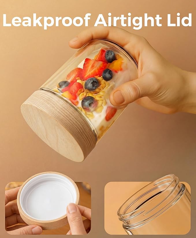 16oz 4 Pack Overnight Oats Containers - Image 3