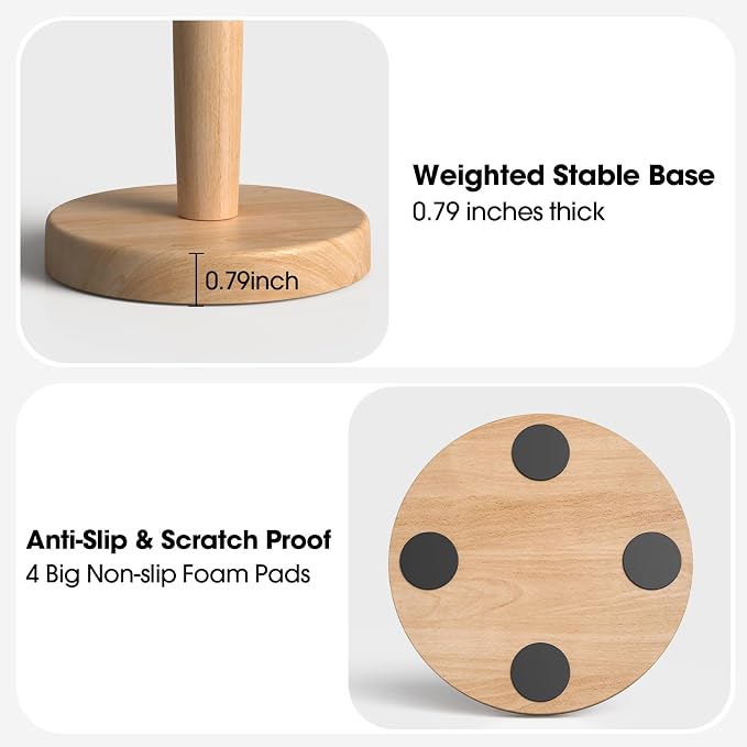 KitchLife Cute Wooden Paper Towel Holder - Image 3