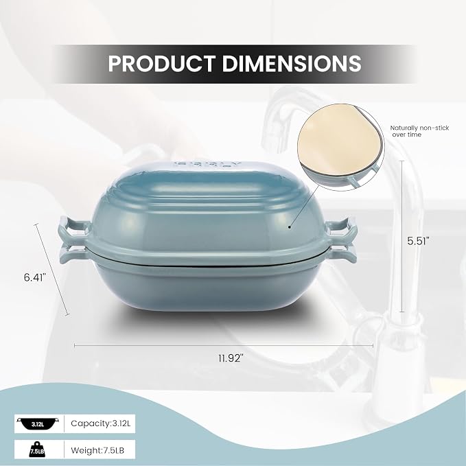 Enameled Cast Iron Dutch Oven for Sourdough Bread Baking, 9 x 5-4/5 Inch Oval - Image 2