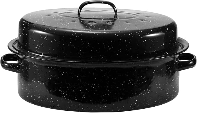 JY COOKMENT 19" Enameled Oval Roasting Pan by JYCOOKMENT