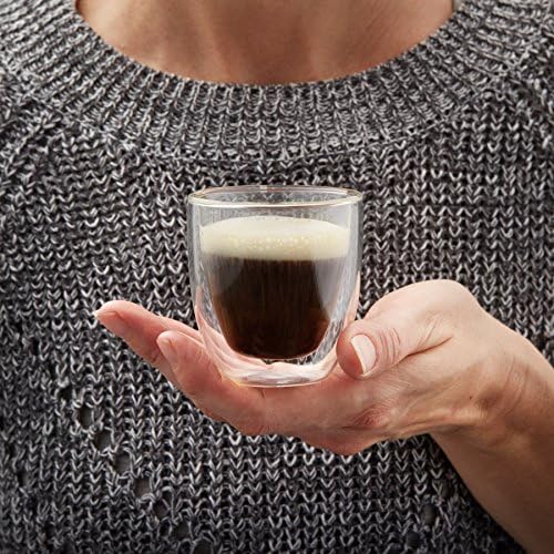 Glass Espresso Cups Set of 4 - Double Walled Espresso Cup 2.7 OZ