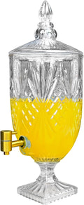 1.3 Gallon Glass Drink Dispenser, Glass Beverage Dispenser by Unknown