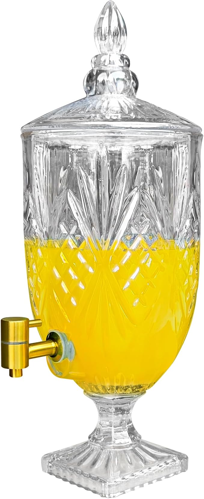 1.3 Gallon Glass Drink Dispenser, Glass Beverage Dispenser by Unknown