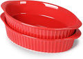 LEETOYI Porcelain Small Oval Au Gratin Pans, Baking Dish Set by LEETOYI
