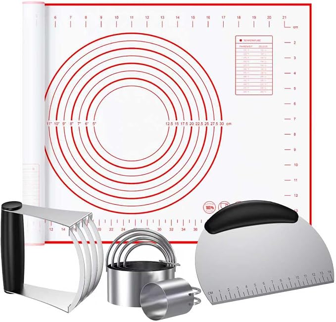Biscuit Cutter, Silicone Pastry Dough Baking Mat Set, Baking Tools and by Unknown