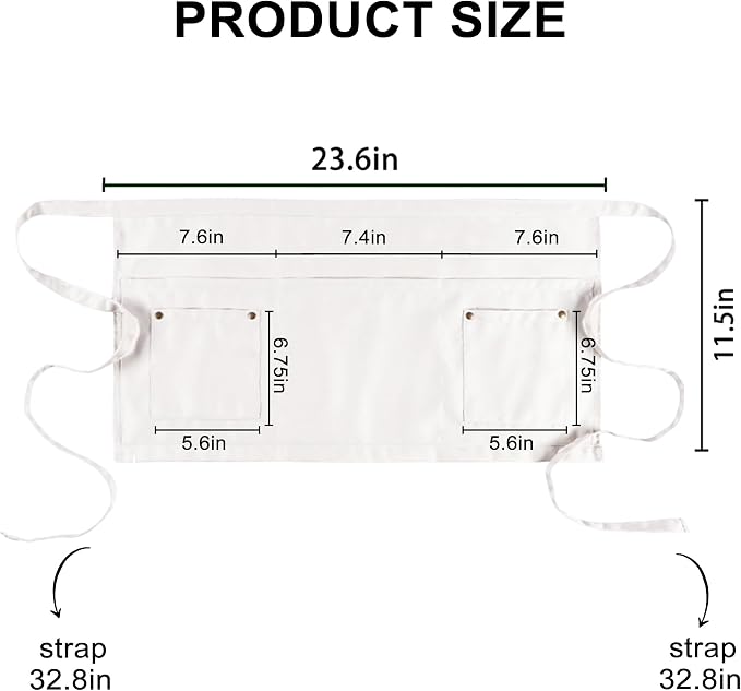 Server Apron with 5 Pockets - Image 3