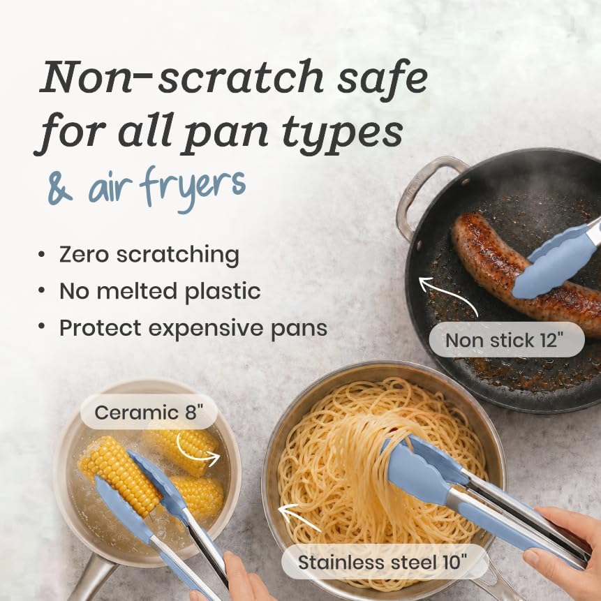 Starpack Get a Grip Silicone Kitchen Tongs (2-Pack, 9" + 12") - LFGB
