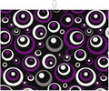 Purple Black White Geometric Circle Pattern Dish Drying Mat by Unknown