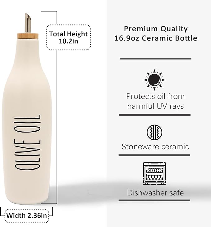 HOMCDALY Ceramic Olive Oil Dispenser - Image 3