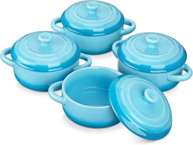 LOVECASA Mini Cocotte Set, 12 OZ Small Casserole Dishes by LOVECASA