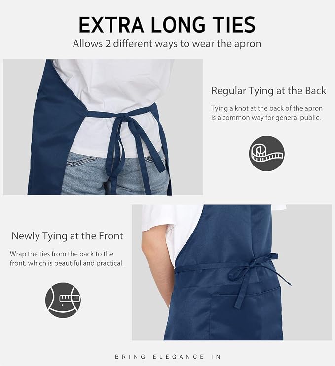 Syntus Apron for Men Women, Adjustable Cooking Kitchen Chef Aprons - Image 6