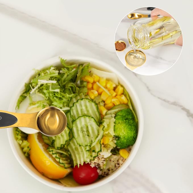 Gold Measuring Cups and Spoons Set of 15, 18/8 Stainless Steel, Includes 7 - Image 7