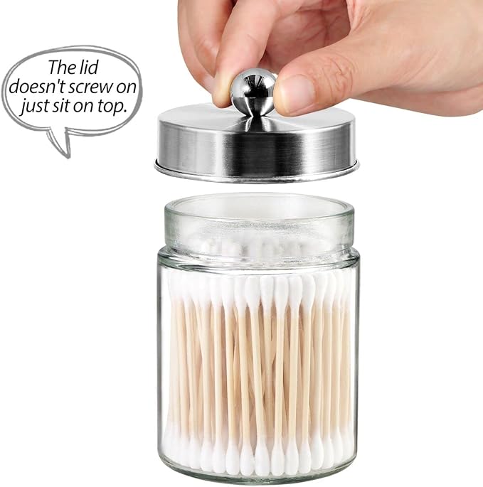 3PC Apothecary Jar Canisters Bathroom Vanity Organizer - Image 3