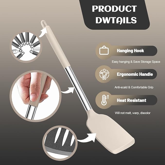 Silicone Cooking Utensils Set Utensil: 40 Pcs Black Stainless Steel Cookware Set - Image 4