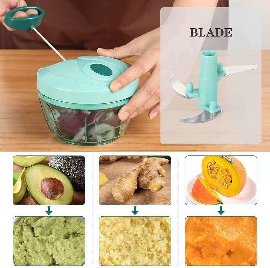 Manual Hand Pull String Vegetable Chopper | 1000ml Food Processor with
