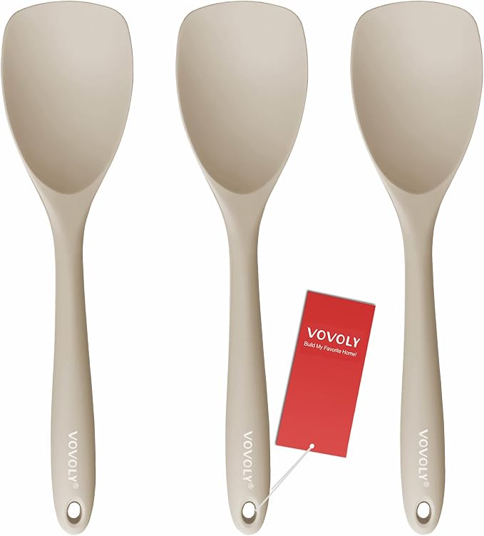 Upgrade Silicone Spatula Spoon Set, VOVOLY Heat Resistant Rubber Spoonula by VOVOLY
