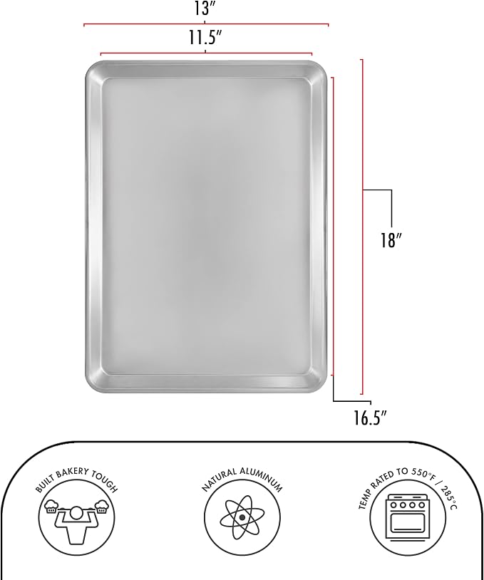Fat Daddio's Natural Aluminum Half Sheet Pan - Image 4