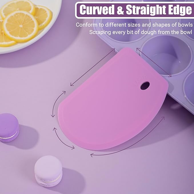 Sapid Silicone Bowl Scraper Flexible Curved Edge, Food Grade Bench Dough Scraper - Image 4