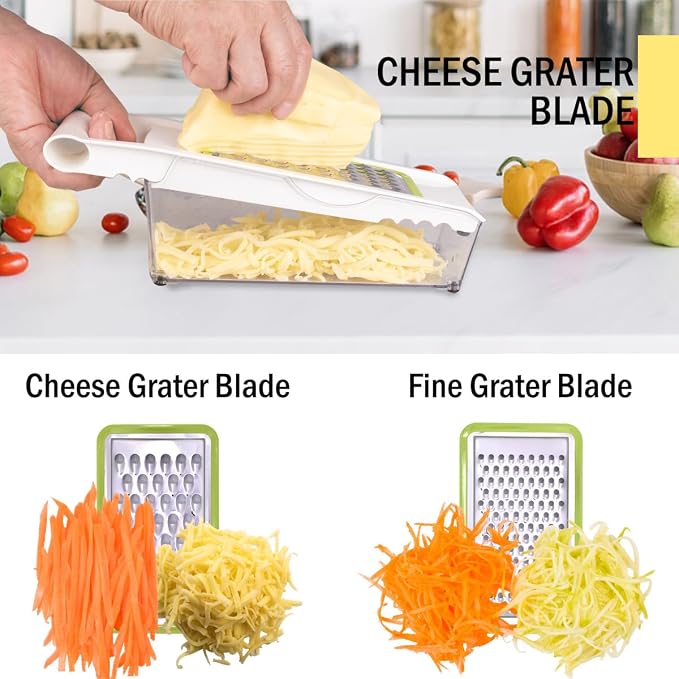 NACOLUS Cheese Grater with Container, 5 In 1 Mandoline Slicer - Image 3