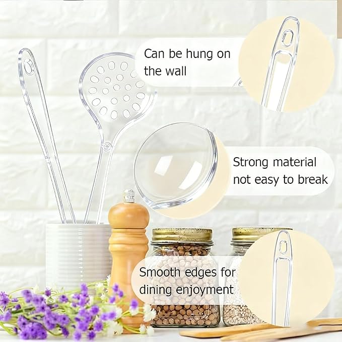 Large Plastic Serving Spoons, Disposable Heavy Duty Serving Spoons, Long Handle - Image 3