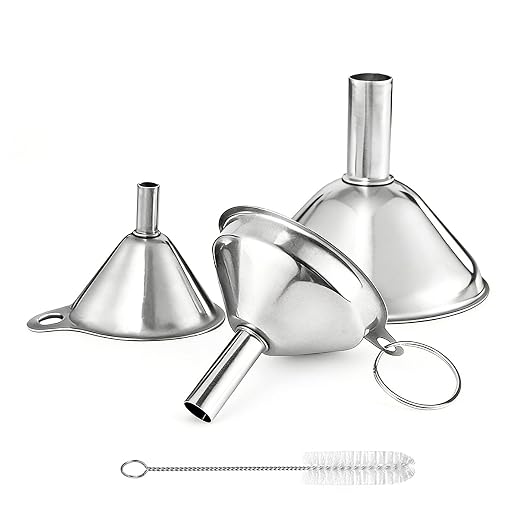 Small Funnels for Filling Bottles, Food Grade Mini Metal Funnel for by BLIGKO
