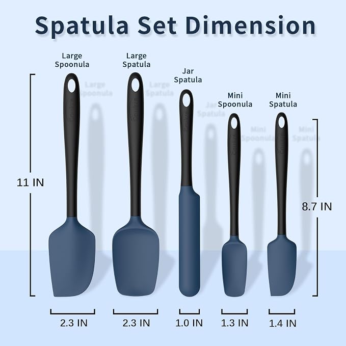 Coukre Silicone Spatula Set of 5, High Temperature Resistant, Food Grade - Image 2