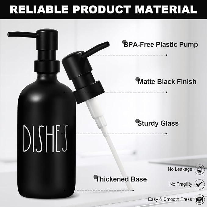 Kitchen Soap Dispenser Set, 16.9 fl oz Hand and Dish Soap Dispensers - Image 3