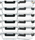 GULFLIN 12 Pack 22oz Glass Meal Prep Containers, Food Storage Containers by GULFLIN
